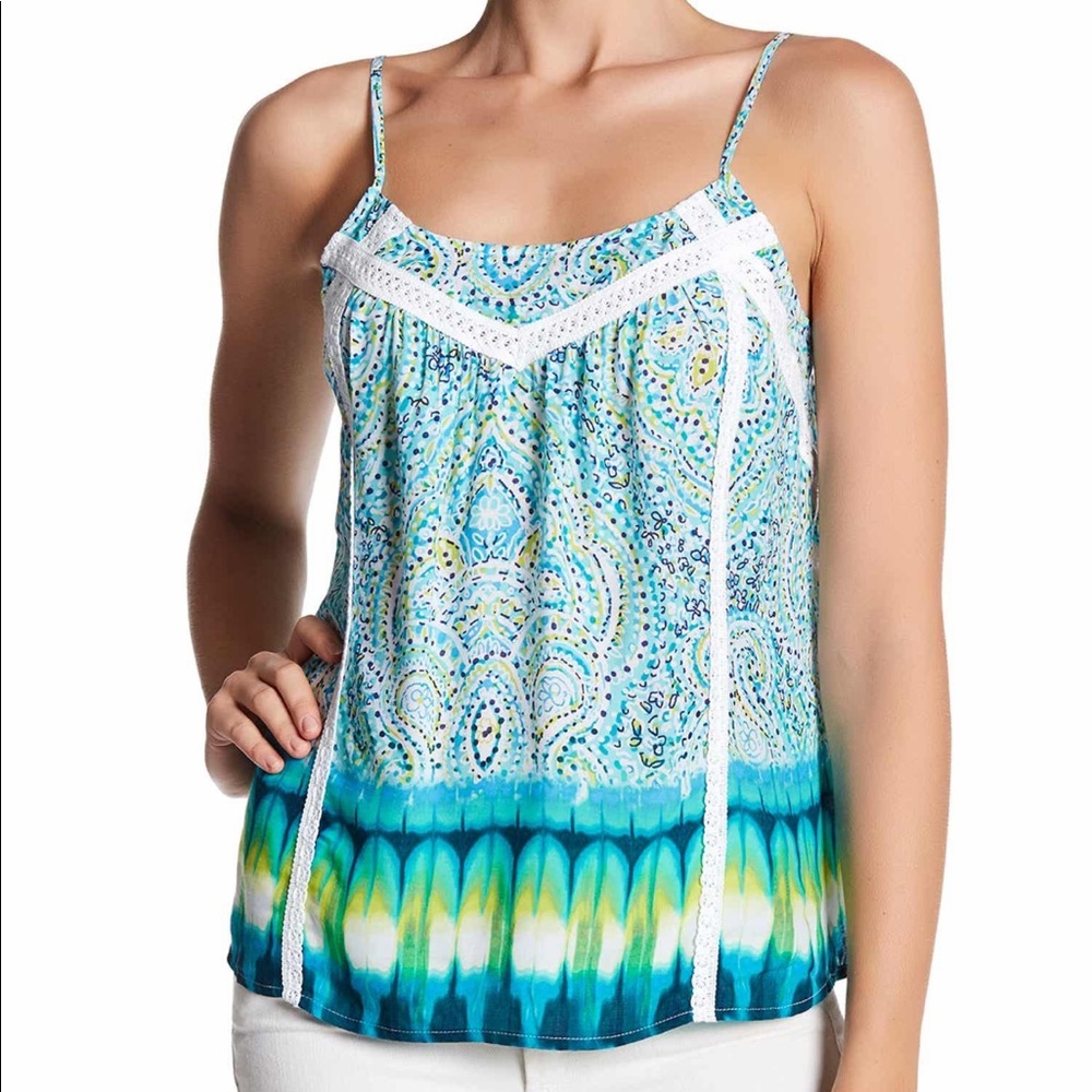 Nordstrom crochet tie-dye boho festival tank top